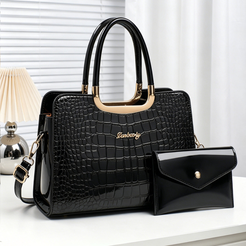 Top Handle Patent Bag - Ensemble de sacs assortis pour femmes,
