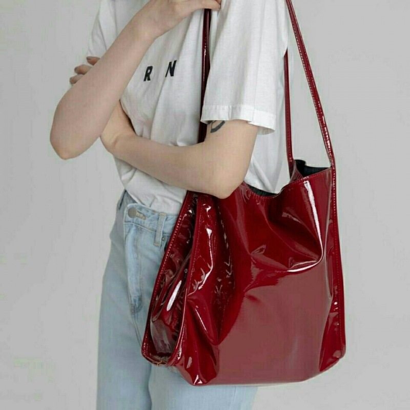 Top Handle Patent Bag - Yogodlns sac fourre-tout de luxe en