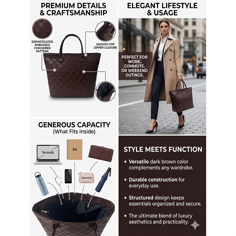 Sac fourre-tout matelassé marr - Luxury Quilted Bags avis et prix